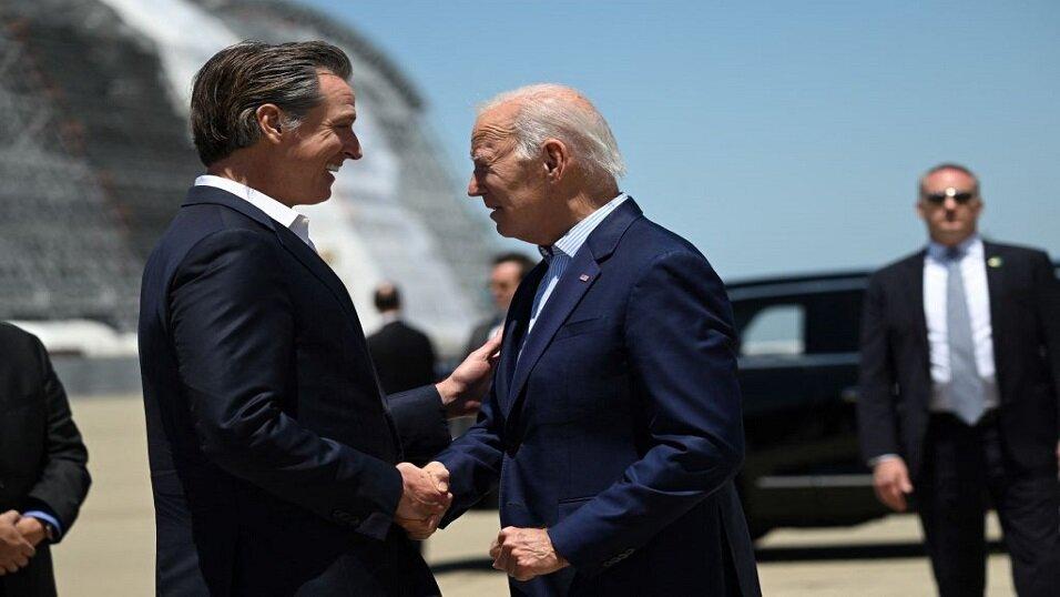 Gavin Newsome and Joe Biden